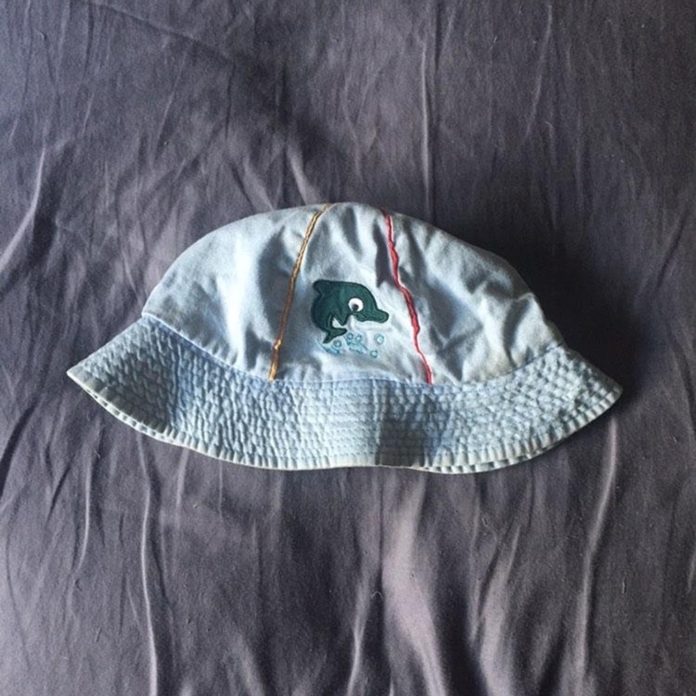 Kids Blue Bucket Hat with Whale Design